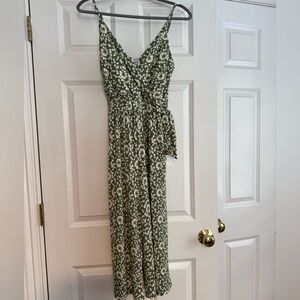 Kaileigh Green Floral Midi Romper